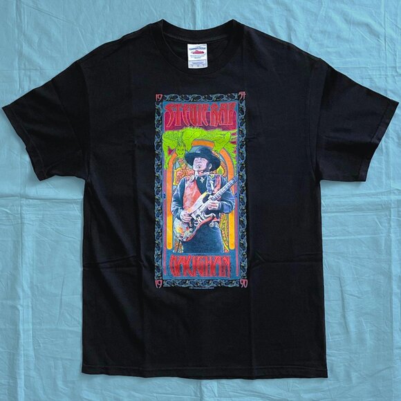 Vintage Stevie Ray Vaughn "Gig Poster" T-Shirt - Picture 1 of 8